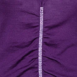 Versace Purple Knit Ruched Crystal Embellished Sweater M For Women -Versace Official Website luxury women versace used clothes p634432 005