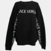 Versace Black Intarsia Logo Knit Long Sleeve Jumper XXXXL For Women