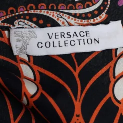 Versace Black Paisley Print Poplin Button Front Shirt M For Women -Versace Official Website luxury women versace used clothes p647416 004