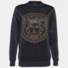 Versace Black Knit Medusa Embellished Sweatshirt S For Women
