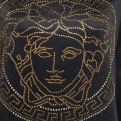 Versace Black Knit Medusa Embellished Sweatshirt S For Women -Versace Official Website luxury women versace used clothes p653440 004