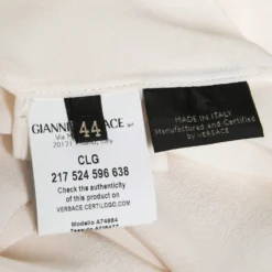 Versace Cream Silk Neck Tie Detail Sleeveless Blouse M For Women -Versace Official Website luxury women versace used clothes p661692 007