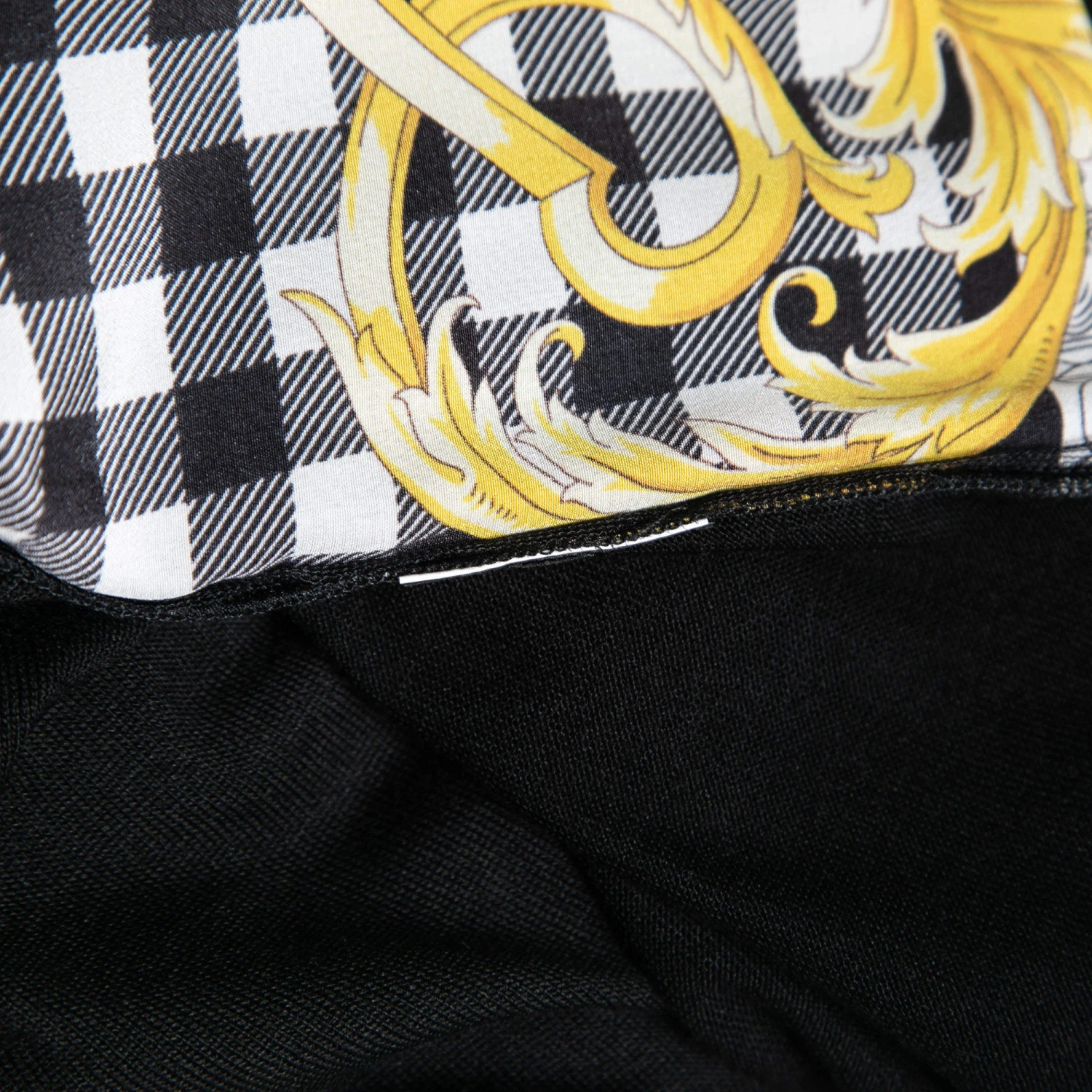 Versace Black Baroque Print Silk & Wool Button Front Cardigan S For Women 3 Versace Black Baroque Print Silk & Wool Button Front Cardigan S For Women - Image 3