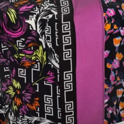 Versace Black & Pink Silk Floral Print Patched Blouse M For Women -Versace Official Website luxury women versace used clothes p685146 002