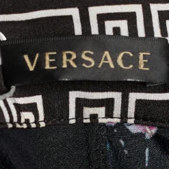 Versace Black & Pink Silk Floral Print Patched Blouse M For Women -Versace Official Website luxury women versace used clothes p685146 004