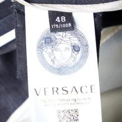 Versace Black Linen Blend Single Buttoned Blazer L For Women 10 Versace Black Linen Blend Single Buttoned Blazer L For Women -Versace Official Website luxury women versace used clothes p690307 004