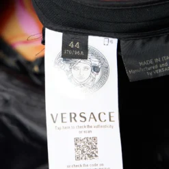 Versace Black Crepe Power Shoulder Mini Dress M For Women -Versace Official Website luxury women versace used clothes p690314 003