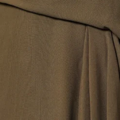 Versace Moss Green Crepe Draped Knee-Length Skirt S For Women -Versace Official Website luxury women versace used clothes p690317 004