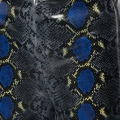 Versace Grey Snakeskin Print Coated Knit Leggings S For Women -Versace Official Website luxury women versace used clothes p690541 002