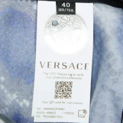 Versace Grey Snakeskin Print Coated Knit Leggings S For Women -Versace Official Website luxury women versace used clothes p690541 005