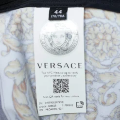 Versace Gold & Black Coated Knit Barocco Print Leggings M For Women -Versace Official Website luxury women versace used clothes p690582 002