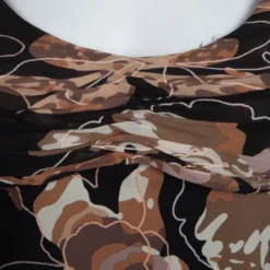 Versace Black Floral Printed Silk Ruffle Bottom Midi Dress S For Women -Versace Official Website luxury women versace used clothes p71475 004