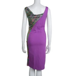Versace Collection Multicolor Knit Ruched Sleeveless Dress S For Women -Versace Official Website luxury women versace used clothes p72597 003
