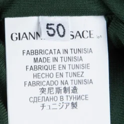 Versace Collection Green Ruched Zip Detailed Sleeveless Gown XL For Women -Versace Official Website luxury women versace used clothes p76320 006