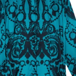 Versace Green Pixel Printed Silk Shirt L For Women -Versace Official Website luxury women versace used clothes p7906 005