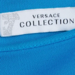 Versace Collection Turquoise Blue Dress M For Women -Versace Official Website luxury women versace used clothes p79731 005
