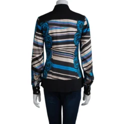 Versace Collection Multicolor Printed Silk Shirt S For Women -Versace Official Website luxury women versace used clothes p80124 003