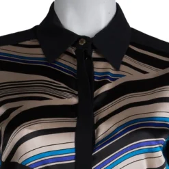 Versace Collection Multicolor Printed Silk Shirt S For Women -Versace Official Website luxury women versace used clothes p80124 004