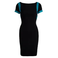 Versace Collection Black Knit Colorblock Dress M For Women