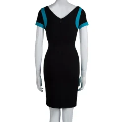 Versace Collection Black Knit Colorblock Dress M For Women -Versace Official Website luxury women versace used clothes p80275 003