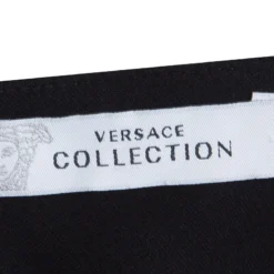 Versace Collection Black Knit Colorblock Dress M For Women -Versace Official Website luxury women versace used clothes p80275 005