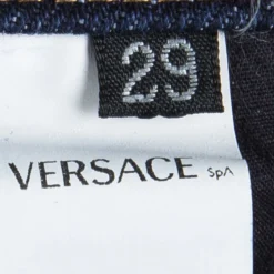Versace Indigo Dark Wash Denim Straight Fit Jeans M For Women -Versace Official Website luxury women versace used clothes p85305 007