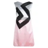 Versace Pink And White Colorblock Mesh Insert Sleeveless Cocktail Dress M For Women