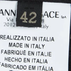 Versace Black Contrast Panel Detail Long Sleeve Flared Bottom Maxi Dress M For Women -Versace Official Website luxury women versace used clothes p86389 006