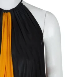 Versace Collection Colorblock Halterneck Belted Maxi Dress M For Women -Versace Official Website luxury women versace used clothes p86542 004