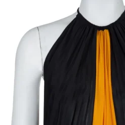 Versace Collection Colorblock Halterneck Belted Maxi Dress M For Women -Versace Official Website luxury women versace used clothes p86542 005