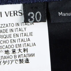 Versace Indigo Dark Wash Denim Contrast Paneled Jeans M For Women -Versace Official Website luxury women versace used clothes p86845 0006
