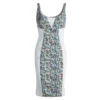 Versace White Floral Print Contrast Panel Detail Sleeveless Dress S For Women