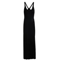 Versace Black Embellished Cut Out Back Detail Gown M For Women