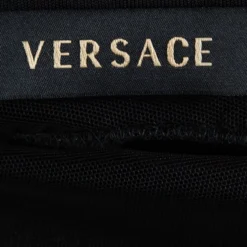 Versace Black Embellished Cut Out Back Detail Gown M For Women -Versace Official Website luxury women versace used clothes p88759 005