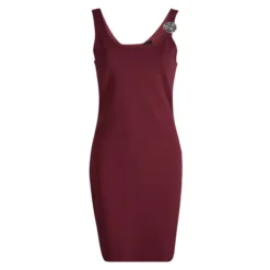 Versus By Versace Red Lion Logo Detailed Sleeveless Dress M For Women