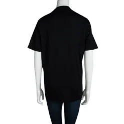 Versace Collection Black Medusa Logo Embroidered Short Sleeve T-Shirt L For Women -Versace Official Website luxury women versace used clothes p93534 003