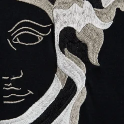 Versace Collection Black Medusa Logo Embroidered Short Sleeve T-Shirt L For Women -Versace Official Website luxury women versace used clothes p93534 004