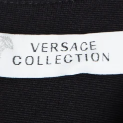 Versace Collection Black Logo Buckle Detail Abito Donna Jersey Dress M For Women -Versace Official Website luxury women versace used clothes p93566 005