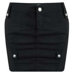 Versace Black Zip Detail Denim Mini Skirt S For Women