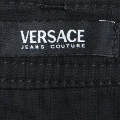 Versace Black Zip Detail Denim Mini Skirt S For Women -Versace Official Website luxury women versace used clothes p93579 005