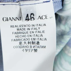 Versace Blue Printed Long Sleeve Dress L For Women -Versace Official Website luxury women versace used clothes p95708 006