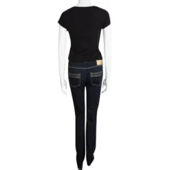 Versace Collection Indigo Denim Straight Fit Jeans M For Women -Versace Official Website luxury women versace used clothes p96480 003