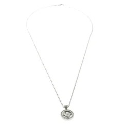 Versace Medusa Diamond 18k White Gold Medallion Pendant Necklace For Women -Versace Official Website luxury women versace used fine jewelry p137017 003