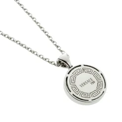 Versace Medusa Diamond 18k White Gold Medallion Pendant Necklace For Women -Versace Official Website luxury women versace used fine jewelry p137017 004