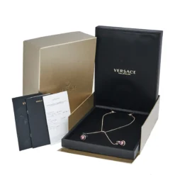 Versace Virya Amethyst Diamond 18K Rose Gold Sautoir Necklace For Women -Versace Official Website luxury women versace used fine jewelry p493075 001