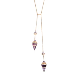 Versace Virya Amethyst Diamond 18K Rose Gold Sautoir Necklace For Women