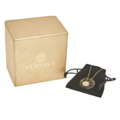 Versace 18K Yellow Gold And 925 Silver Medusa Pendant Necklace For Women -Versace Official Website luxury women versace used fine jewelry p511759 006