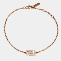 Versace Greek Key Motif 18K Yellow Gold Bracelet For Women