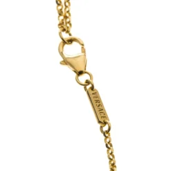 Versace Silver & 18k Gold Medusa Necklace For Women -Versace Official Website luxury women versace used fine jewelry p99743 004