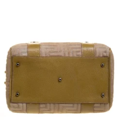 Versace Beige Calf Hair And Leather Small Snap Out Of It Satchel For Women -Versace Official Website luxury women versace used handbags p102986 006